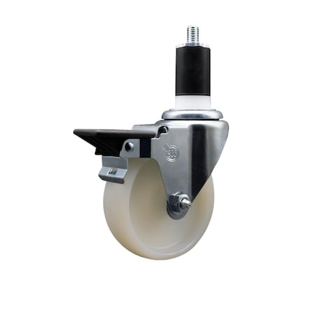Service Caster 4'' Nylon Swivel 1-1/2'' Expanding Stem Caster with Brake SCC-EX20S414-NYS-PLB-112